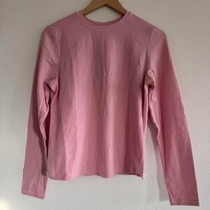 Skims Cotton Jersey Long Sleeve T-Shirt in Halite, size XL